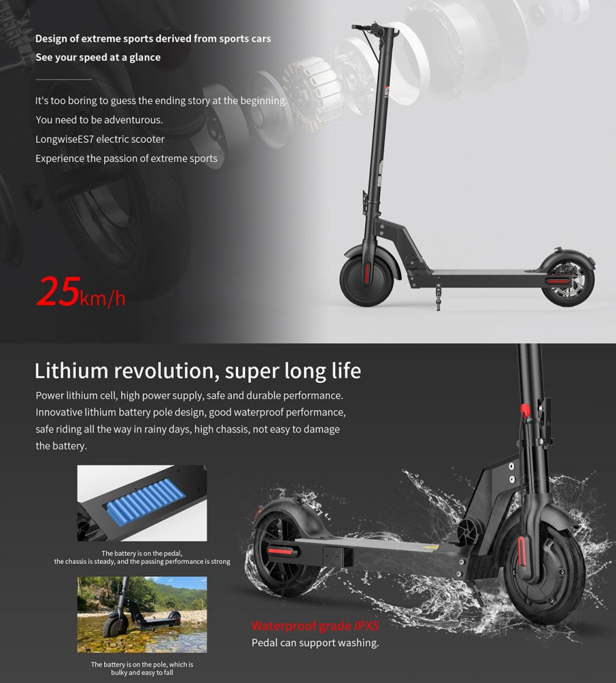 ES7 Electric scooter adult portable station riding instead of walking folding - Image 3